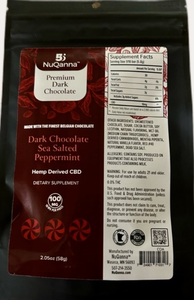 Peppermint Dark Chocolate 100mg CBD